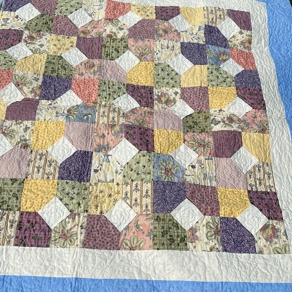 OOAK Handcrafted Quilt NWOT Handmade Cottagecore Grandma Romantic Shabby Chic - Picture 4 of 14